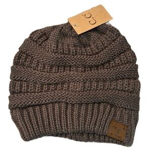 C.C Classic Women’s Knit Beanie Hat Brown